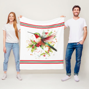 Cobertor De Velo Tema de Natal esfestivo Hummingbird