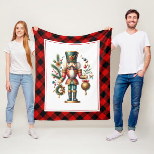 Cobertor De Velo Tema de Natal Nutcracker Tartan