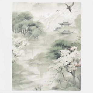Cobertor De Velo Tema Japonês Serene Tranquilidade