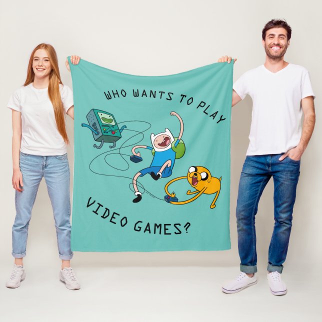 Cobertor De Velo Tempo de Aventura | Finn & Jake Play Com BMO (In Situ)