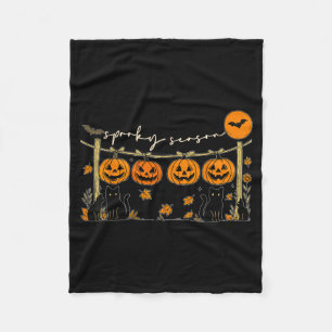 Cobertor De Velo Temporada Assustadora Retro Halloween Gato Preto A