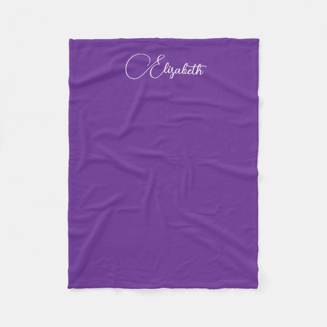 Cobertor De Velo Tendência Calliografia - Script Nome Real Roxo Peq (Frente)