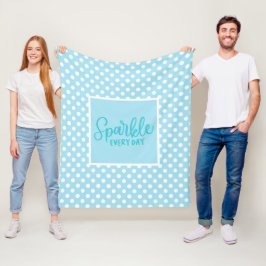 Cobertor De Velo Tendência da Tipografia Girly Glam Polkadot Azul