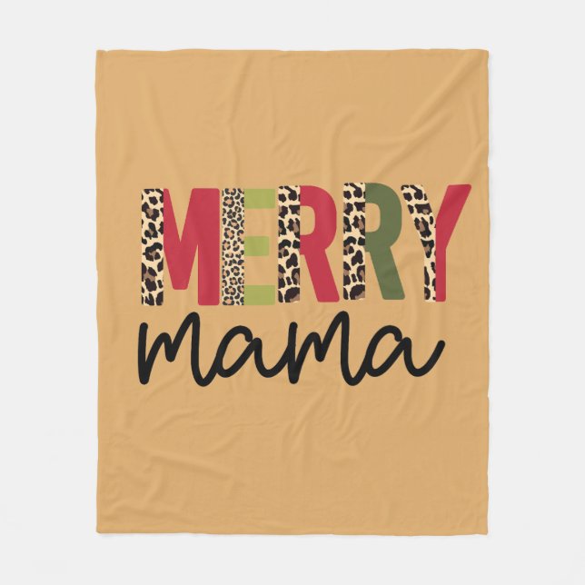 Cobertor De Velo Tendência Natal Colour Block Leopard Feliz Mama (Frente)