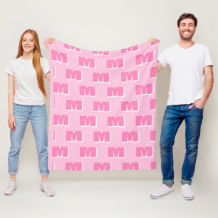 Cobertor De Velo Tendência rosa personalizada inicial