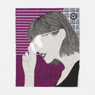 Cobertor De Velo Tendy Na moda Girl Chic Purple Collage Love Heart