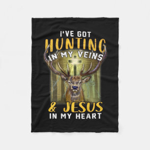 Cobertor De Velo Tenho Caça nas minhas veias Jesus no meu coração