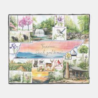 Cobertor De Velo Tennessee Fleece Throw Watercolor