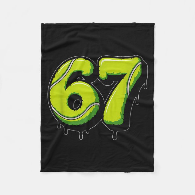 Cobertor De Velo Tennis Drip Number 67 Or 67th Birthday Six Seven  (Frente)