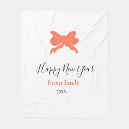 Cobertor De Velo Terracotta bow happy new year name year boho retro
