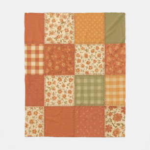 Cobertor De Velo Terracotta Patchwork Quilt Rustic Farmhouse Floral