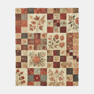 Cobertor De Velo Terracotta Patchwork Quilt Rustic Retro Vintage