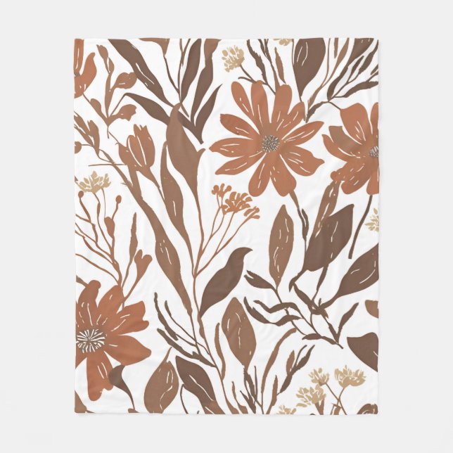 Cobertor De Velo Terracotta Wildflower Rustic Boho Throw para Prima (Frente)