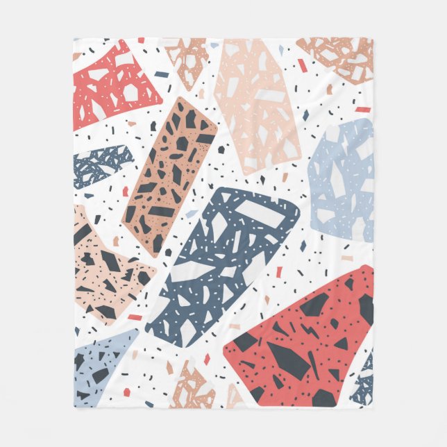 Cobertor De Velo Terrazzo floor marble seamless hand drawn pattern  (Frente)