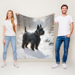 Cobertor De Velo Terrier Escocês Deixe Nevar Natal