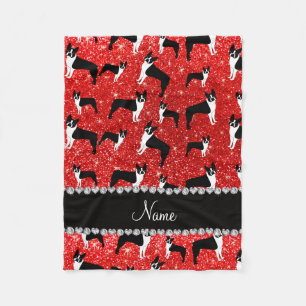 Cobertor De Velo Terrier vermelho de néon conhecido feito sob