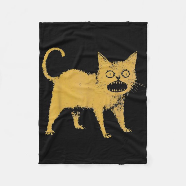 Cobertor De Velo Terrível Gato Japonês Engraçado (Frente)