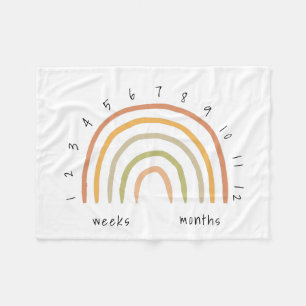 Cobertor De Velo Terthy Boho Arco-Íris Milestone Fleece Baby Blanke