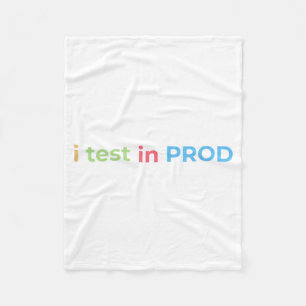 Cobertor De Velo Teste em código de produção engraçado humor piada