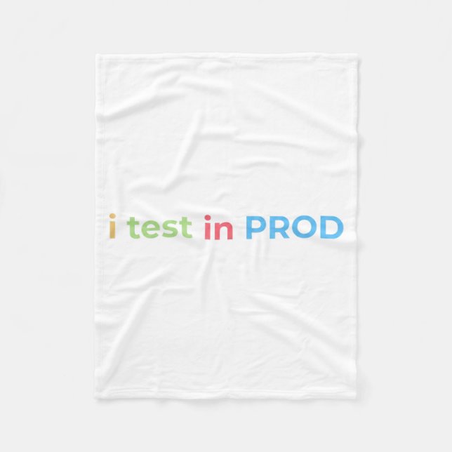 Cobertor De Velo Teste em código de produção engraçado humor piada  (Frente)