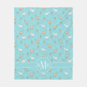 Cobertor De Velo Teste padrão bonito do cacto do lama da alpaca