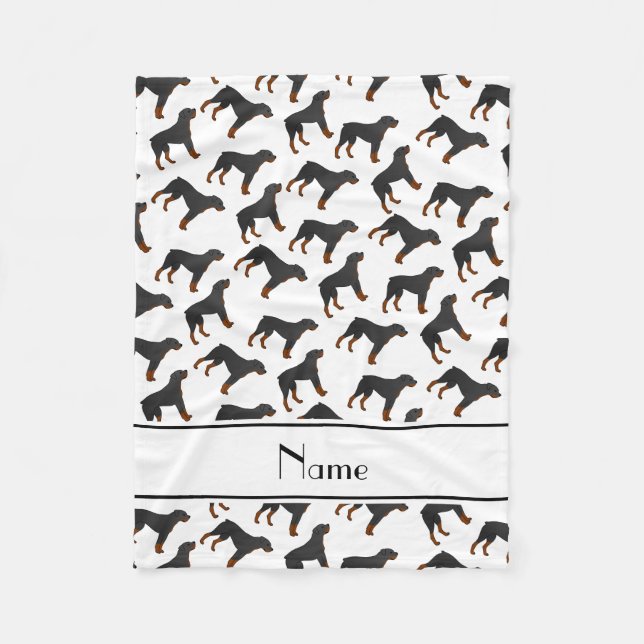 Cobertor De Velo Teste padrão branco conhecido personalizado do cão (Frente)