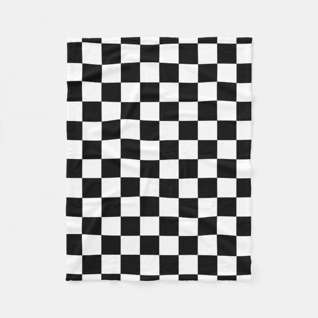 Cobertor De Velo Teste padrão checkered preto e branco (Frente)