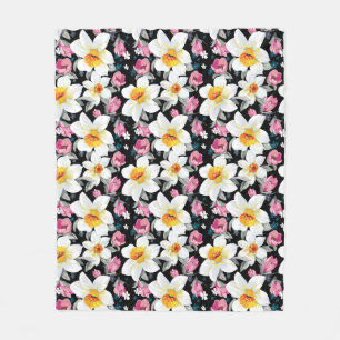 Cobertor De Velo Teste padrão da elegância com flores do narciso