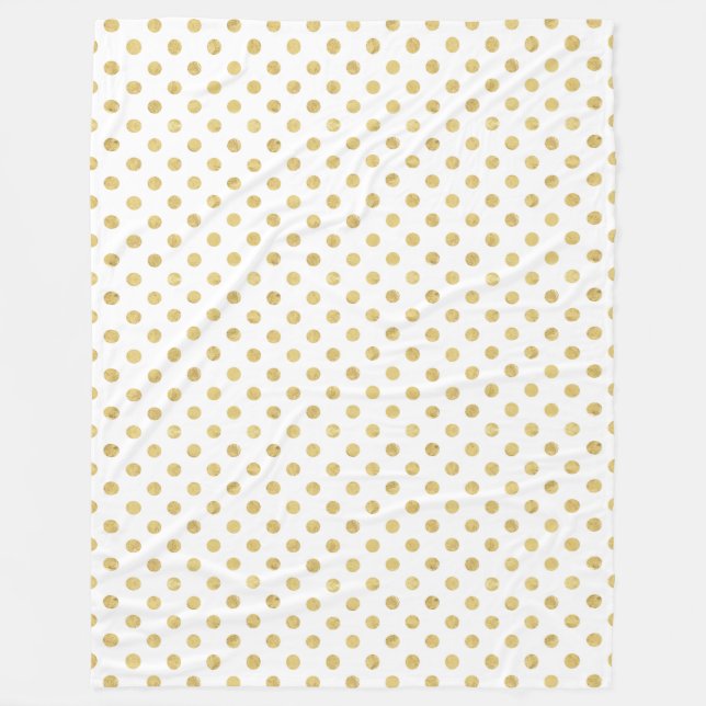 Cobertor De Velo Teste padrão de bolinhas elegante da folha Dourado (Frente)