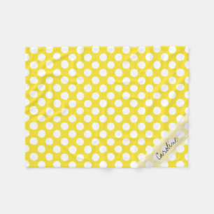 Cobertor De Velo Teste padrão de bolinhas na moda branco amarelo d