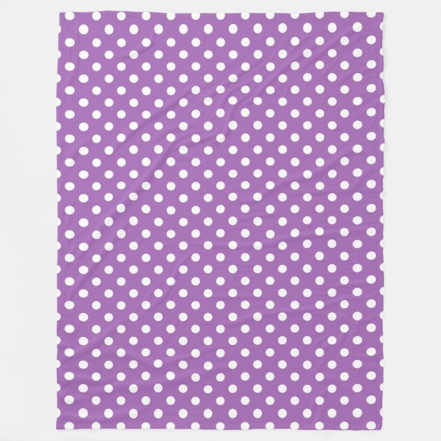 Cobertor De Velo Teste padrão de bolinhas roxo e branco (Frente)