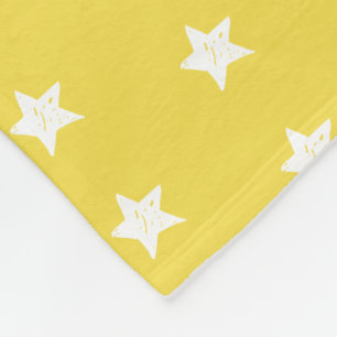 Cobertor De Velo Teste padrão de estrela amarelo e branco