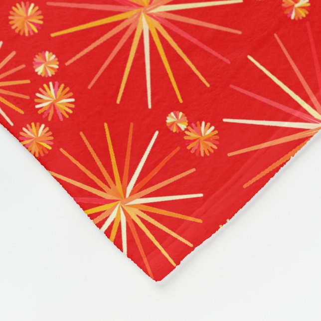 Cobertor De Velo Teste padrão de Sputnik do meio século, vermelho (Quina)
