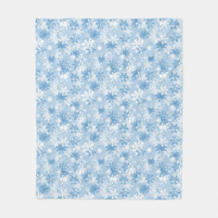 Cobertor De Velo Teste padrão dos flocos de neve do inverno no azu
