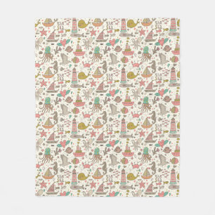 Cobertor De Velo Teste padrão engraçado do verão com navios