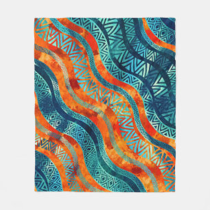 Cobertor De Velo Teste padrão étnico tribal ondulado de Boho