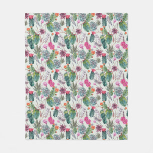 Cobertor De Velo Teste padrão exótico do cacto & do Succulent da