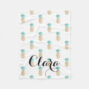 Cobertor De Velo teste padrão fresco tropical do abacaxi do ouro d