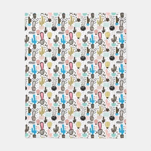 Cobertor De Velo Teste padrão geométrico do cacto moderno (Frente)