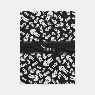 Cobertor De Velo Teste padrão preto conhecido personalizado do