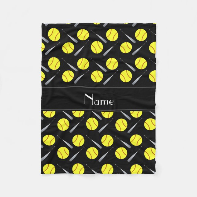 Cobertor De Velo Teste padrão preto conhecido personalizado do (Frente)