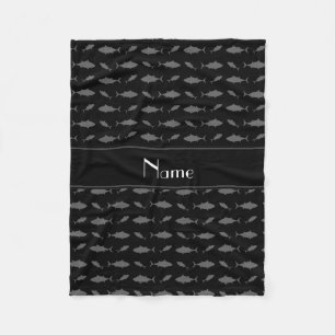 Cobertor De Velo Teste padrão preto conhecido personalizado do atu
