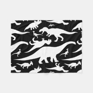 Cobertor De Velo Teste padrão preto e branco do dinossauro