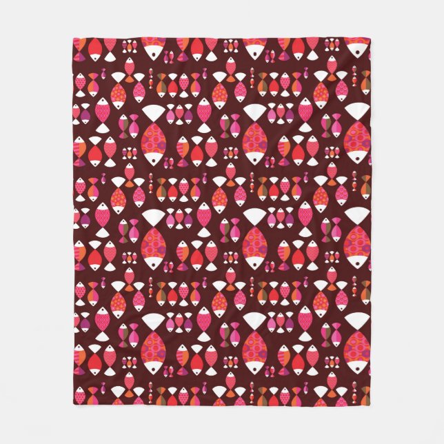 Cobertor De Velo Teste padrão subaquático dos peixes retros (Frente)