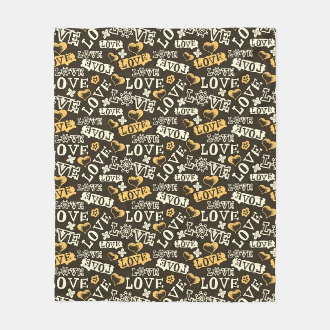 Cobertor De Velo Teste padrão tirado mão do amor (Frente)