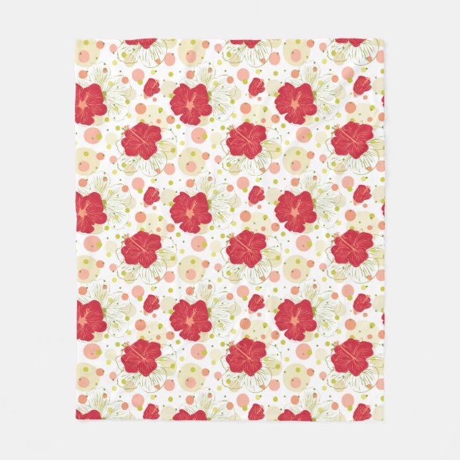 Cobertor De Velo Teste padrão tirado mão do hibiscus (Frente)