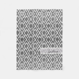 Cobertor De Velo Teste padrão tribal do diamante de Ikat das cinzas