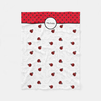 Cobertor De Velo Teste padrão vermelho do joaninha personalizado