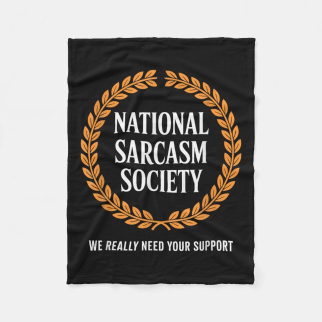 Cobertor De Velo Testemunha da Sociedade Sarcasm Engraçado Citação  (Frente)