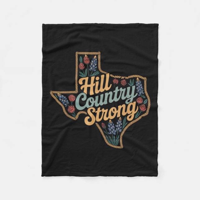 Cobertor De Velo Texas Hill Country 2025 Texas Strong Retro Motivat (Frente)